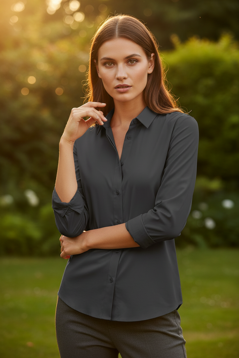Minimalistische Damen Hemdbluse aus Organic Cotton | ESTID