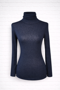 Leichter Rollkragen-Shirt aus Kaschmir - Dunkelblau - TWILIGHT WINTER