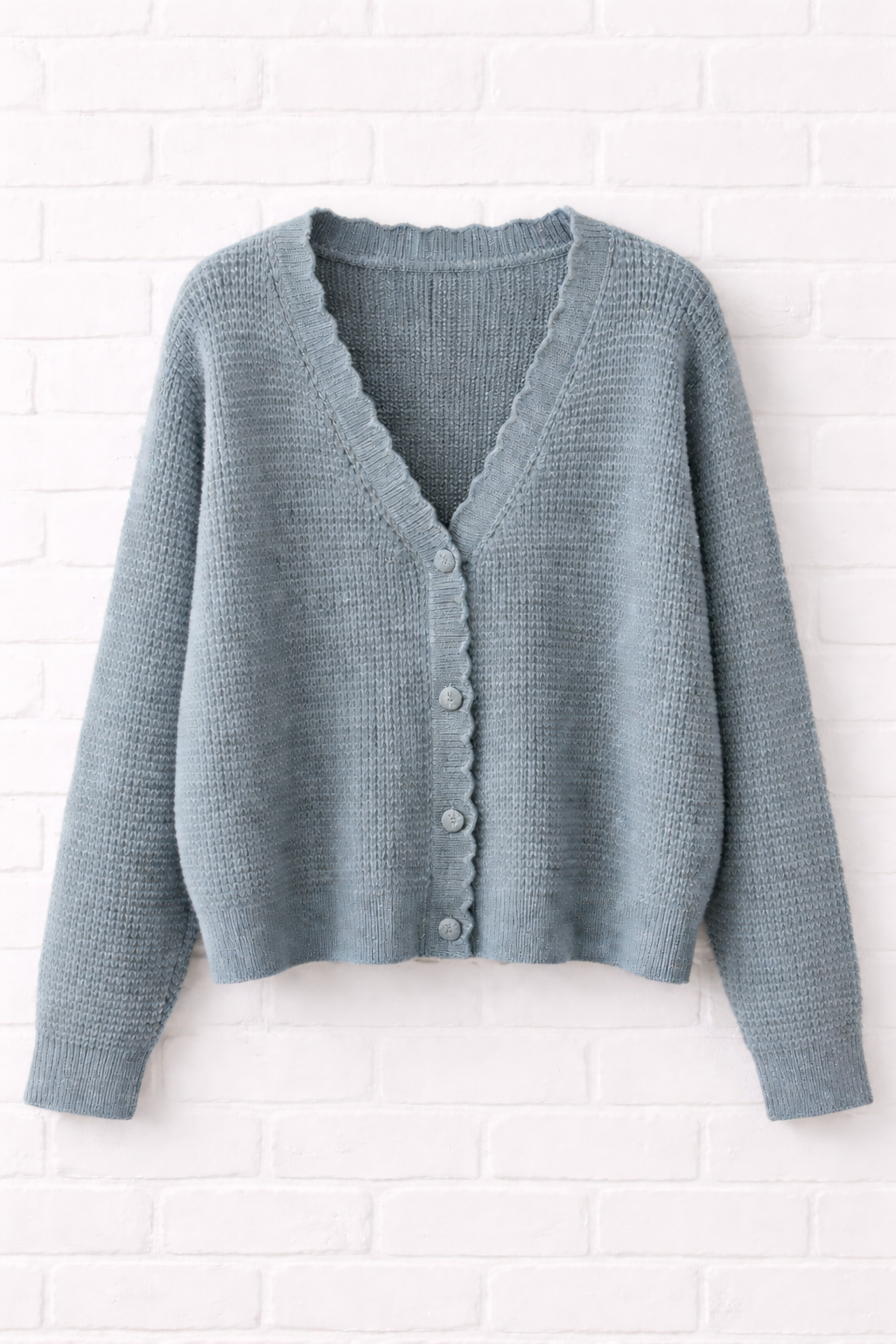 Strickweste mit Muschelsaumkragen- 360°
