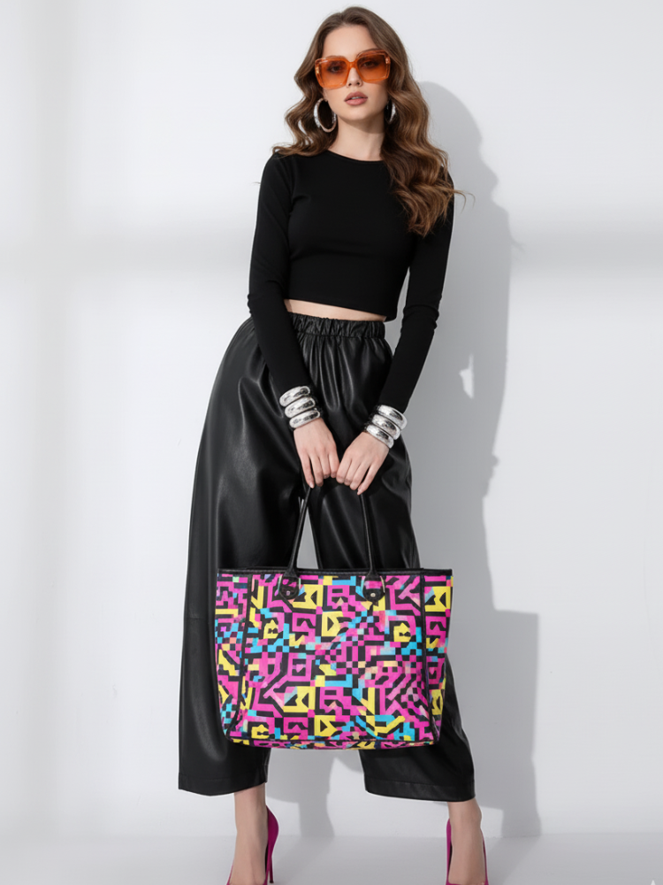 PU Wide-Leg Pants, Wall Street | Women - BYMANYC ® New York