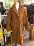 Teddy Mantel L/XL Cognac Flauschig Weich Warm Lang Kunstpelz - von Orice Style 523 J0298