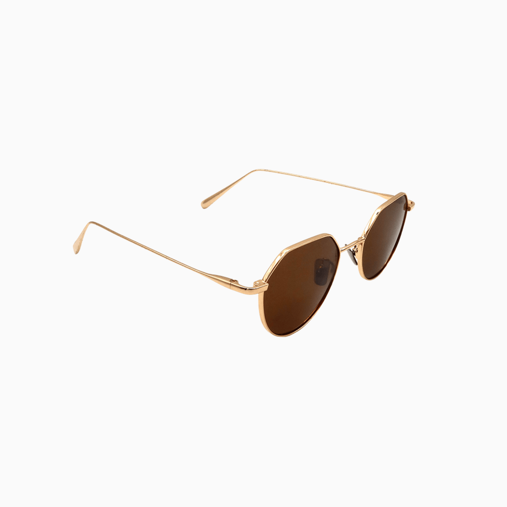 Chiltern – runde Sonnenbrille aus Titan in Gold