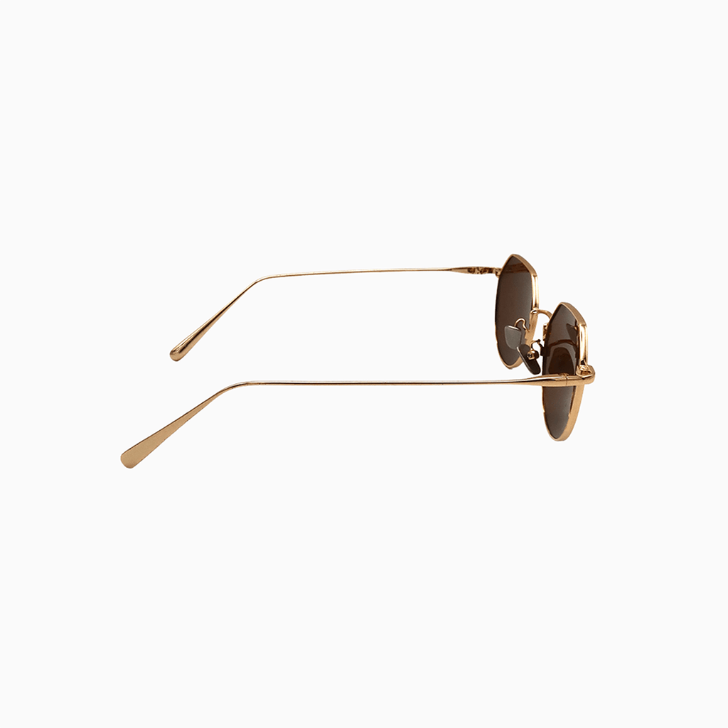 Chiltern – runde Sonnenbrille aus Titan in Gold
