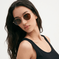 Chiltern – runde Sonnenbrille aus Titan in Gold